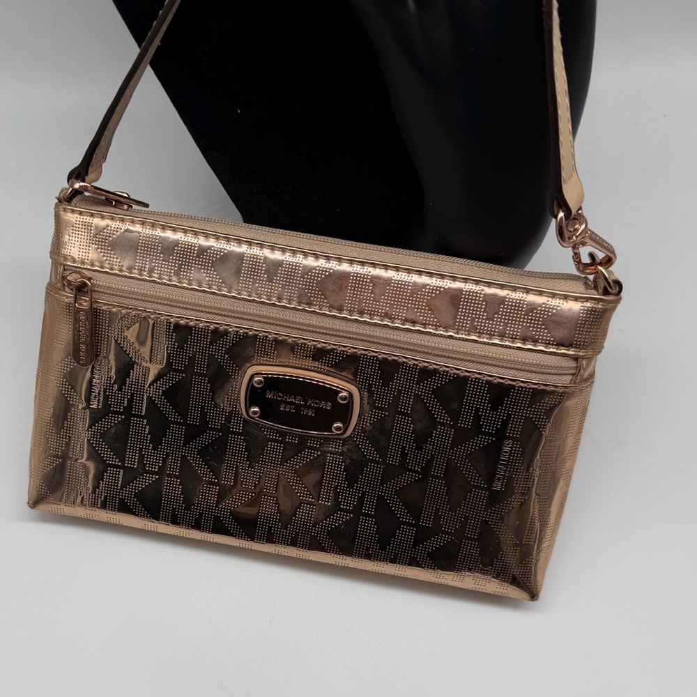 Michael Kors Jet Set Rose Gold Metallic Wristlet